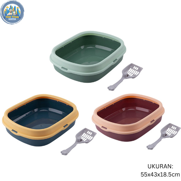 TEMPAT PASIR KUCING TANPA TUTUP - LITTER BOX KUCING - CAT LITTER BOX