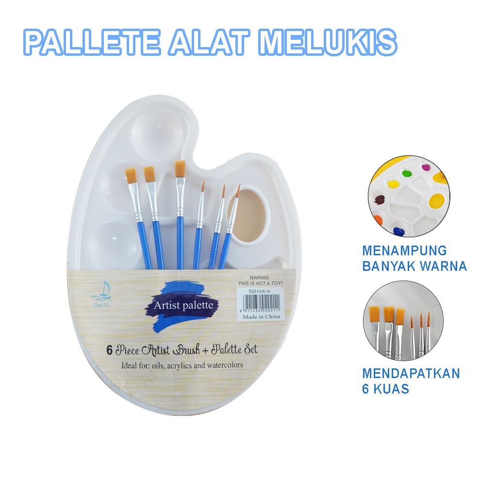 

Palette Melukis + 6 Kuas Set Lengkap untuk Lukisan yang Lebih Hidup Art Brush Set Perlengkapan Melukis YL-030901