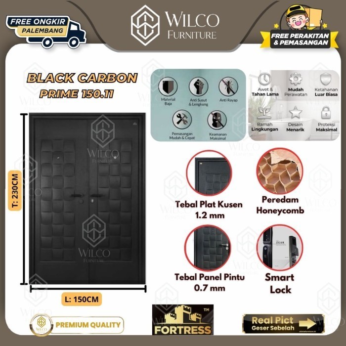 Pintu Baja Fortress Black Carbon Prime 150.11