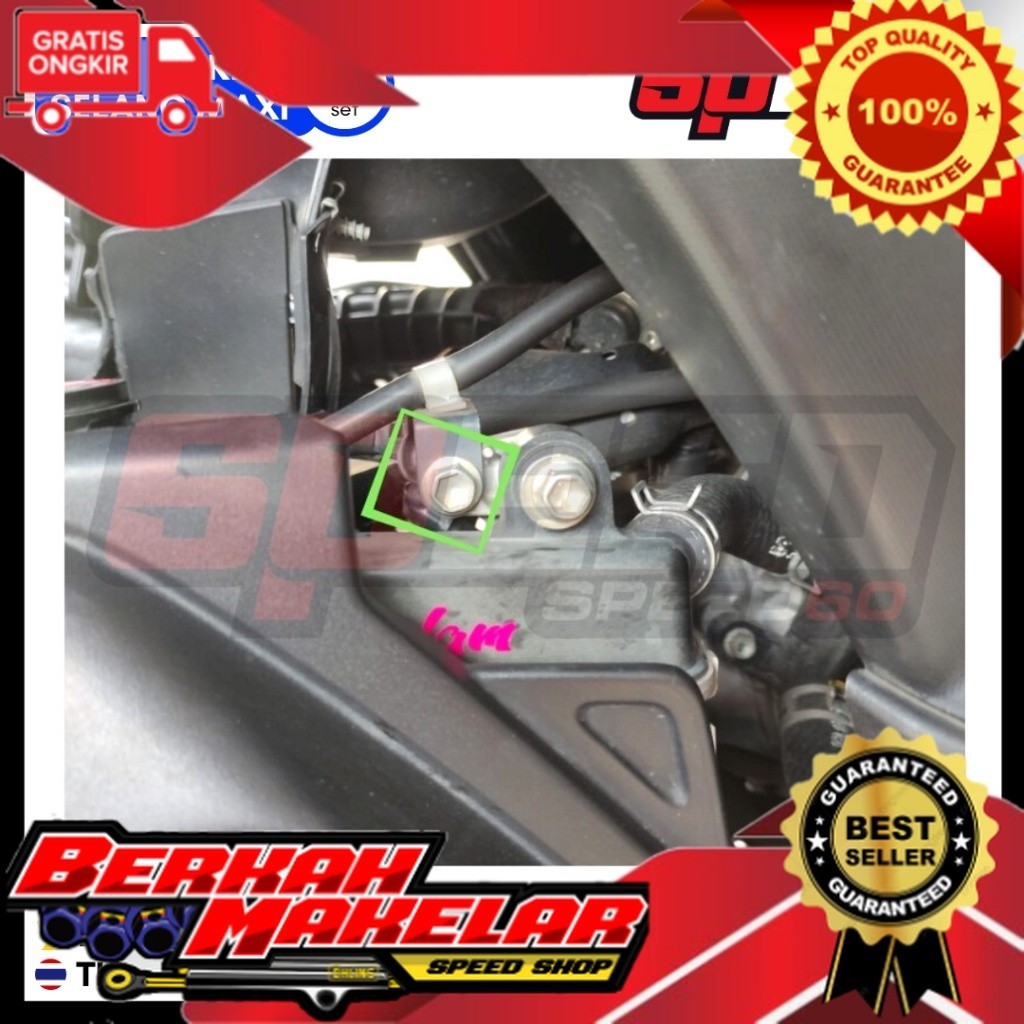 Baut Breket Selang Rem Belakang Yamaha Nmax Aerox X-Max Baut  Stainless Custom Bubut