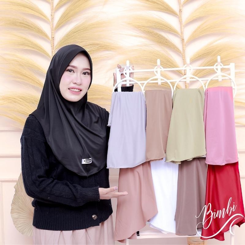 Bimbbi -  Kerudung Bergo Dewasa Ukuran S,M,L,XL /HIJAB SPORT/ Olah Raga/bergo Instan Oval Muslim Nya