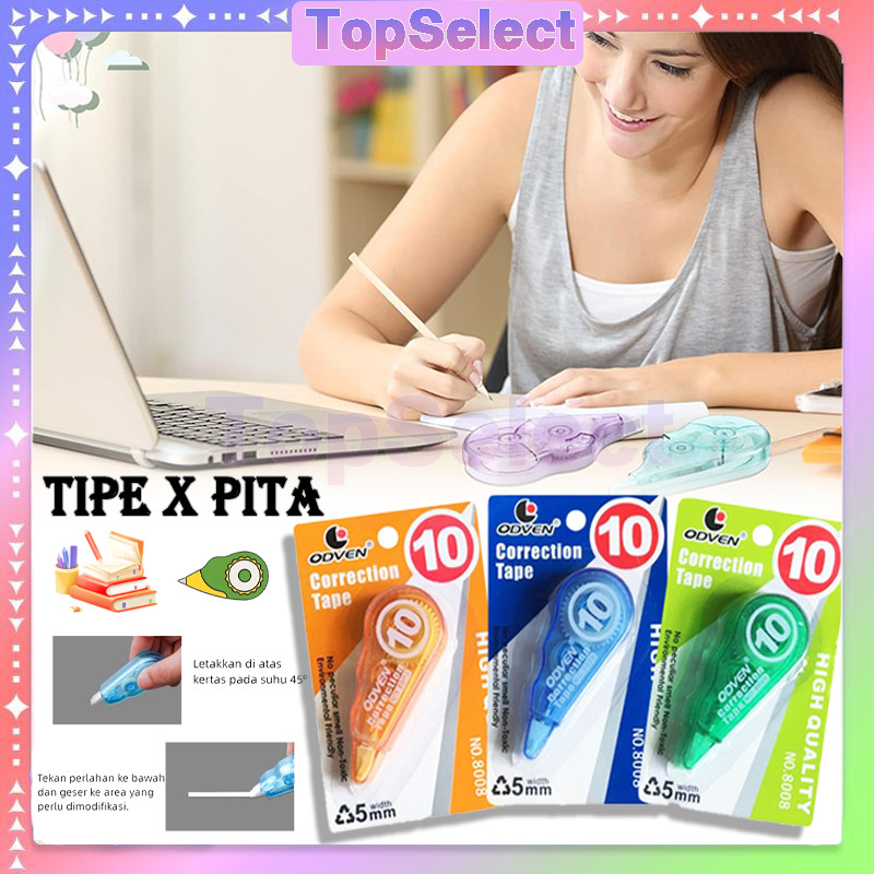 

1 Pcs Correction Tape Mini Karakter /Tipe X Pita Roll Correction Tape/Tulisan Correction Tape/Tipe X Pita /Pita Penghapus Pulpen Pena Tip ex roll