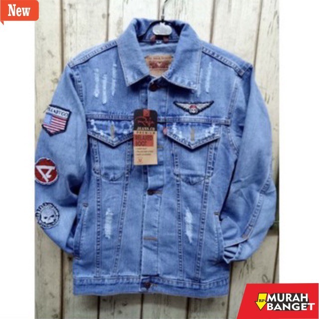 jaket kulit pria garut JAKET JEANS PRIA / COWOK MODEL KOREA TEMPEL SOBEK TERBARU