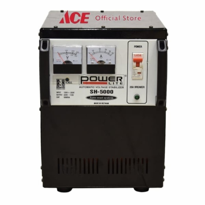 Ace Powerlite Analog Stabilizer Hitam - SH 5000 I SH 7500 I SH 10000 I SH 20000