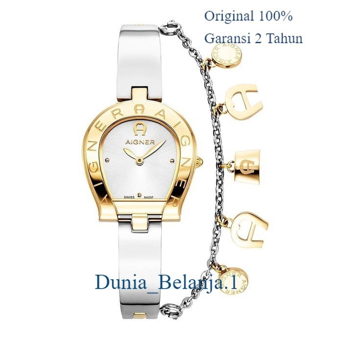 Original 100% Jam Tangan Wanita Aigner Enna AGW.264001 Silver Gold Garansi Resmi 2 Tahun