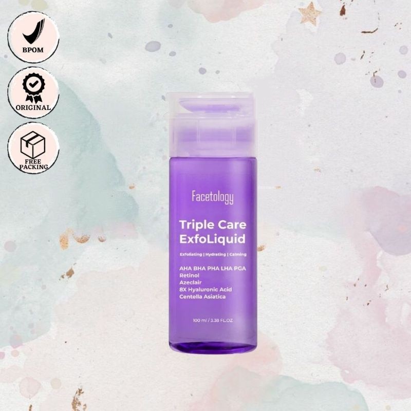 [BPOM] Facetology Triple Care ExfoLiquid 100 ml Toner Exfoliating AHA BHA PHA LHA PGA