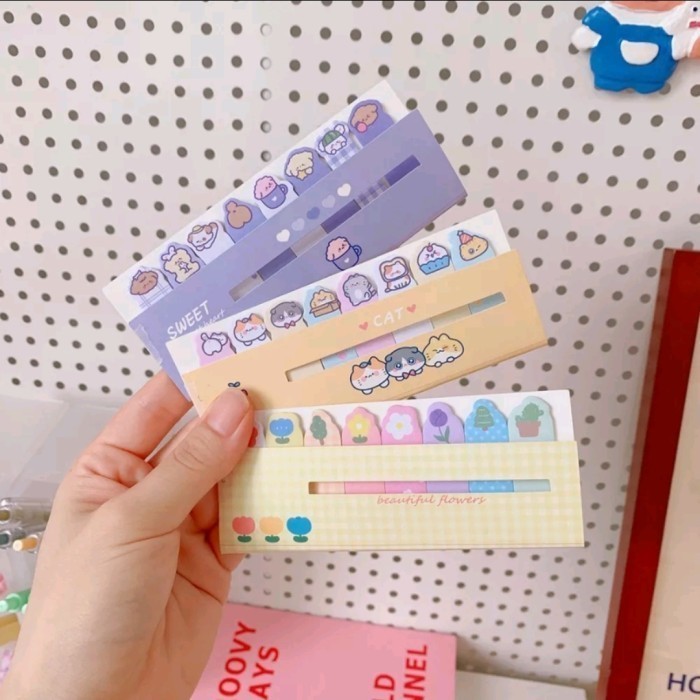 

ACEH.BRO 131085 Sticky note karakter 8in1 120 lembar pembatas buku karakter penanda