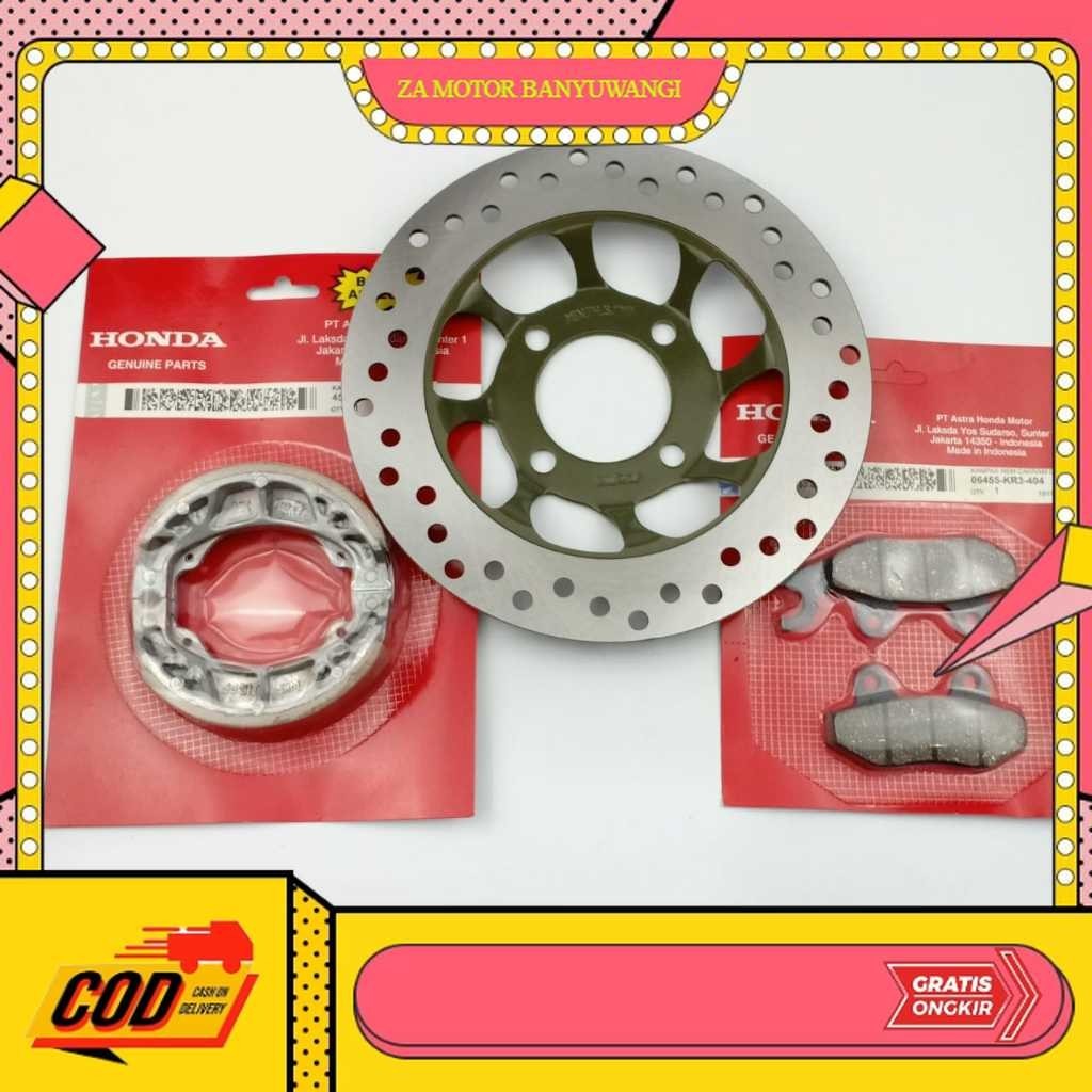 piringan supra x 125 depan ori - cakram depan squpra x 125 - kampas rem belakang supra x 125 - kampa