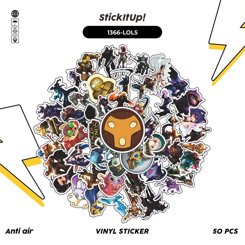 

COD✨ 100 Pcs Stiker Pack League of Legends v5 Lucu Aesthetic Vynil Waterproof untuk Freebies Sticker Buku Journal Casing HP Laptop