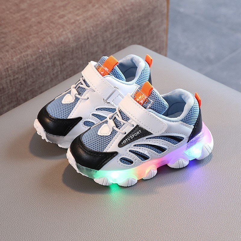 Sepatu Sneakers Anak Perempuan/Laki-laki LED Model  Colorfull Bisa Cod