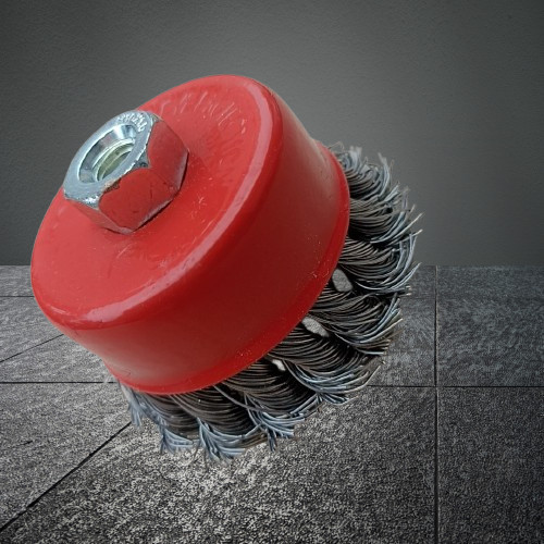 sikat mangkok kepang/ sikat kawat bulat / sikat baja bulat sikat besi