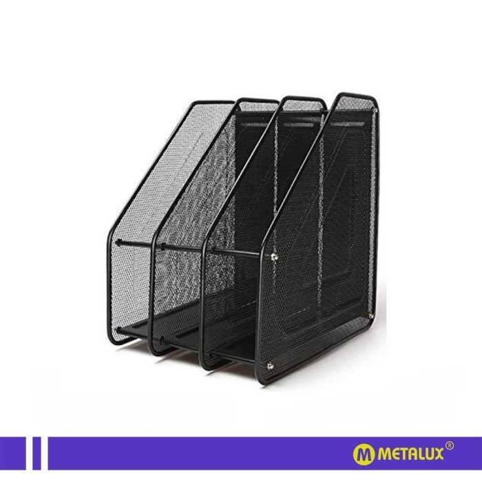 

METALUX FILE RACK L - Rak Dokumen layer | Document Rack - Black 3 Layer