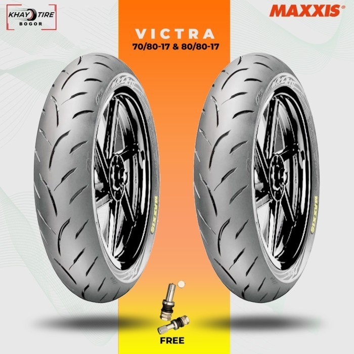 Sepasang Ban Motor Bebek - MAXXIS VICTRA 70/80-17 & 80/80-17 Tubeless