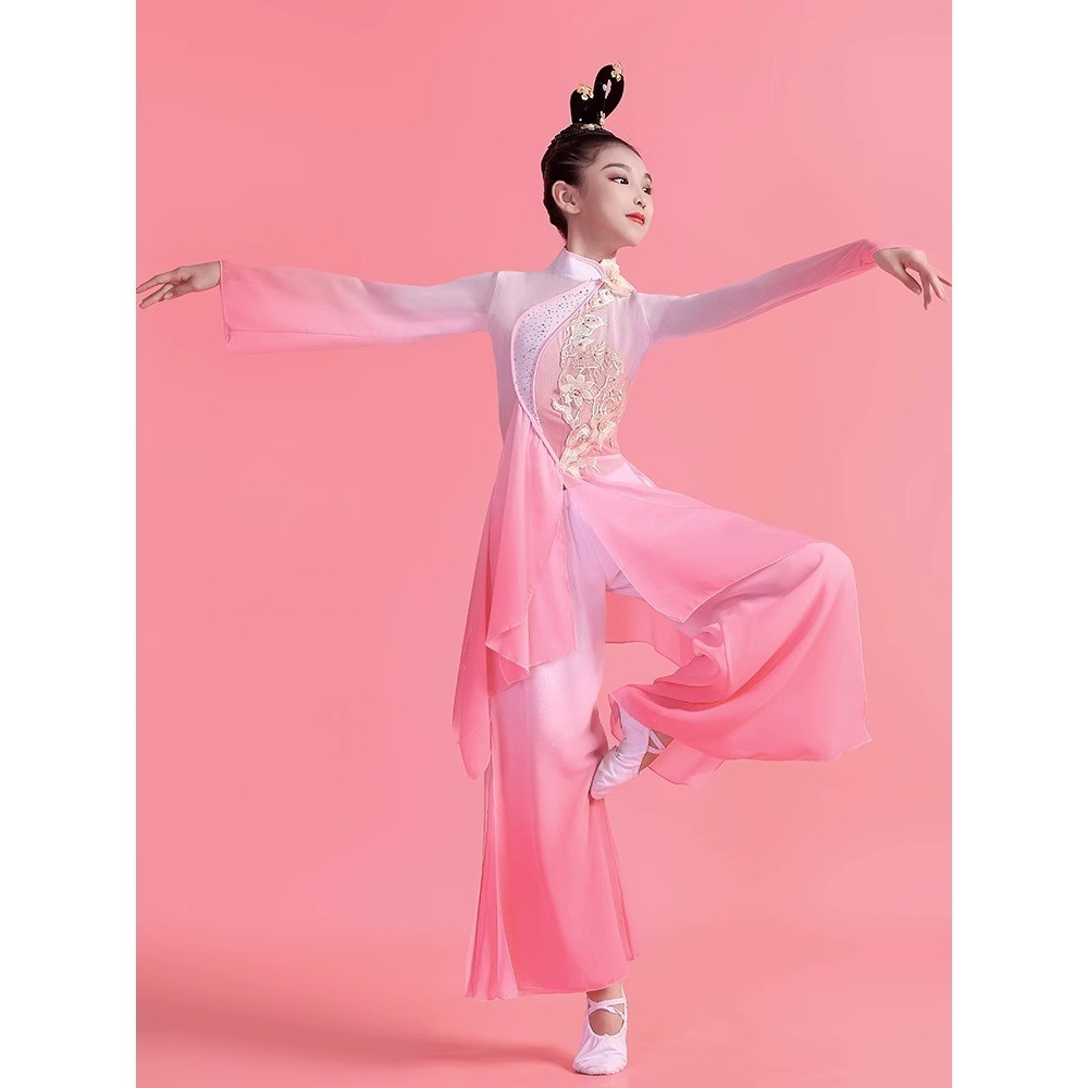 Chinese costume hanfu new children's classical stage costumes umbrella dance ethnic girls Yangko clo