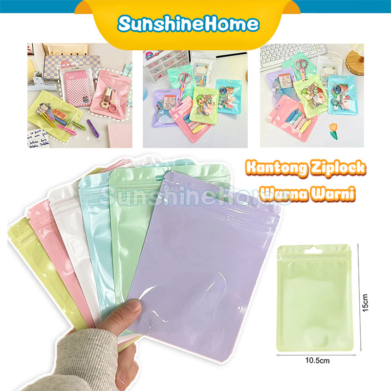 

Plastik Opp Souvenir Aksesoris Klip Zipper Ziplock Bening Warna Tebal Pink Ungu Hijau Tosca Biru Kuning Putih Susu
