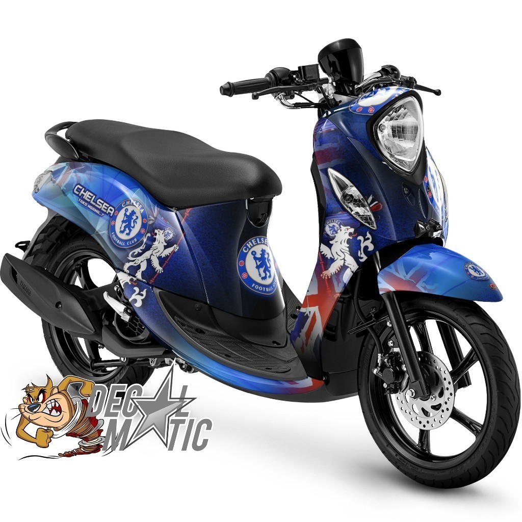 Stiker Fino Full body + Decal Dashboard Fino Karbu 115 / FI 125  Premium Sporty  Chelsea
