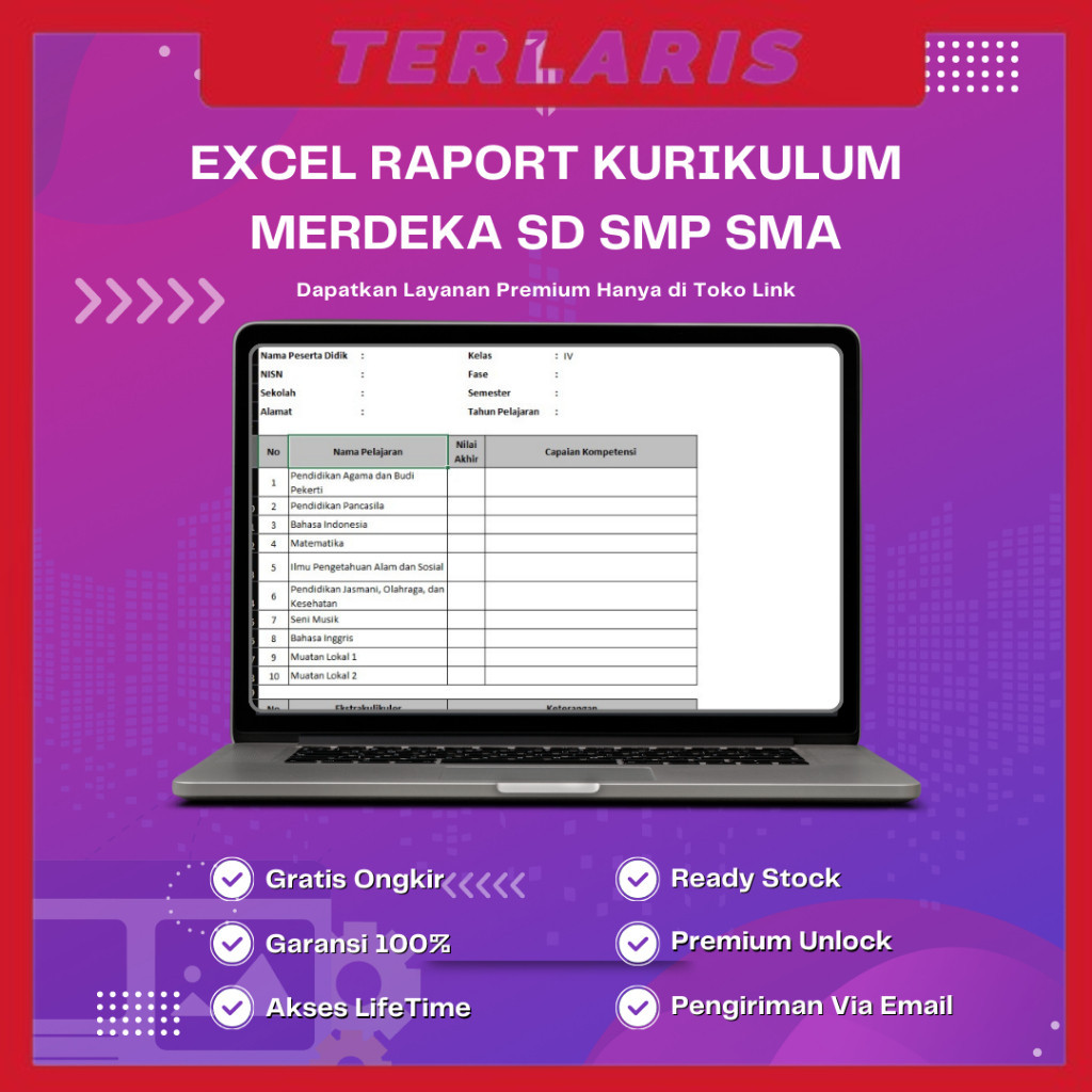 Excel Raport Kurikulum Merdeka SD SMP SMA