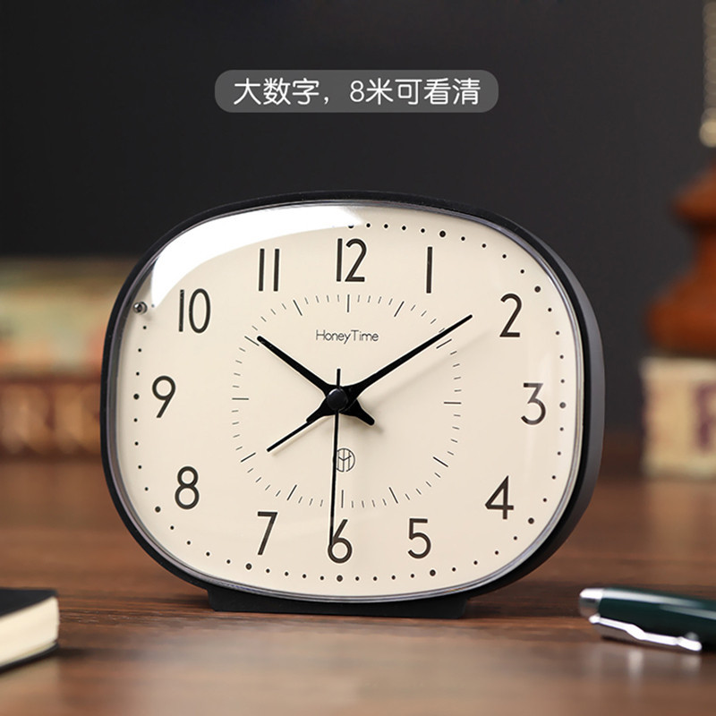 Desk mute small table clock Bedroom wake-up device Desk alarm clock Children's clock Bedside clock f