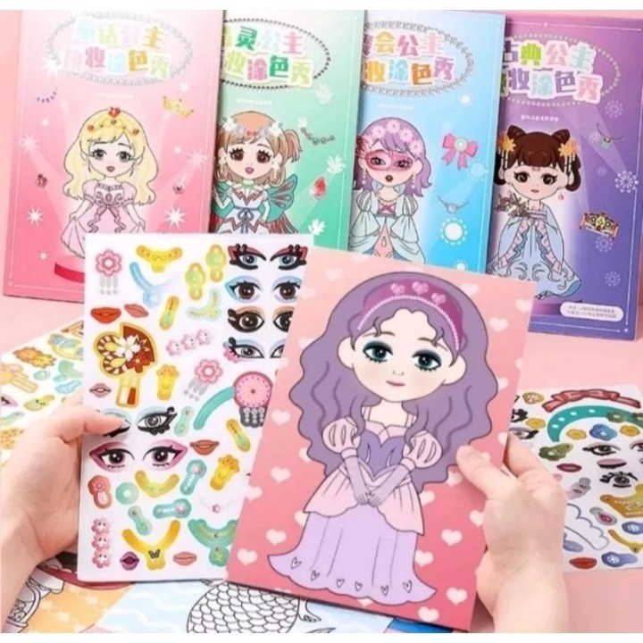 

Buku Princes Sticker Princess Lucu Kartun Berdandan/Mainan Anak Edukasi