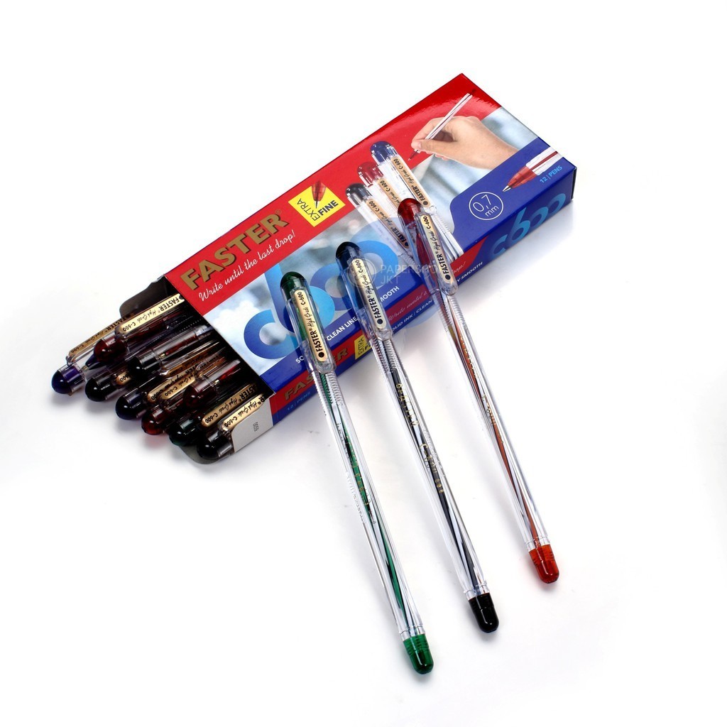 

FASTER - Pen C600 Extra Fine Pena Pulpen Ballpoint Pen - LUSIN