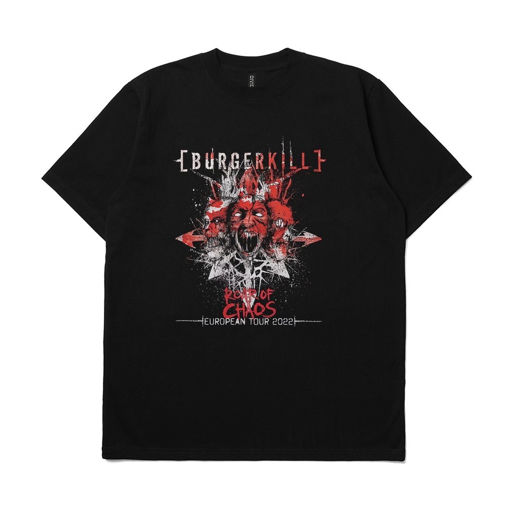 【COD】 NEW T-Shirt Band Burgerkill Roar of Chaos European Tour 2022 KAOS