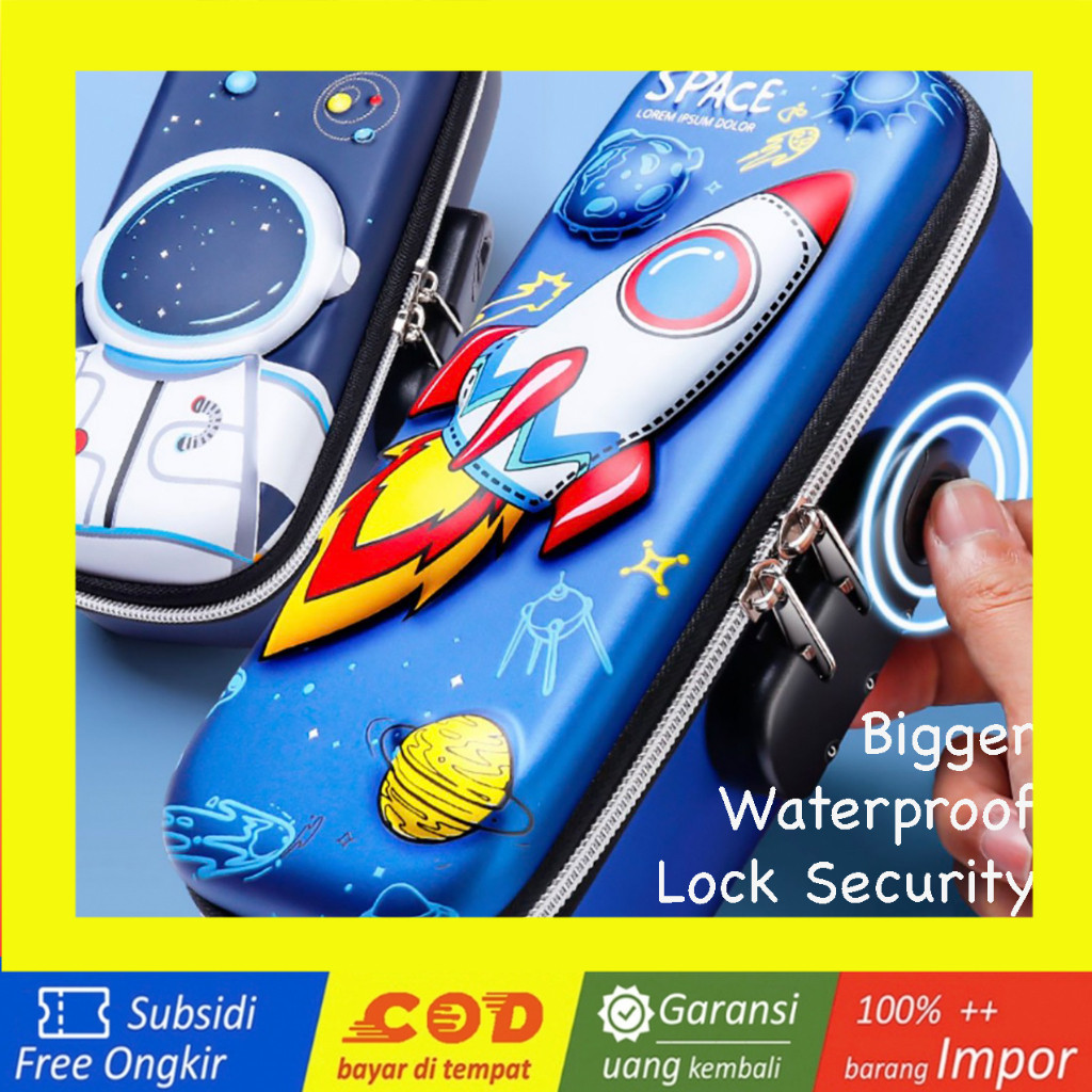 

WWH14C Tempat Pensil EVA Sekolah BESAR LOCK KUNCI School Pencil Bag Box