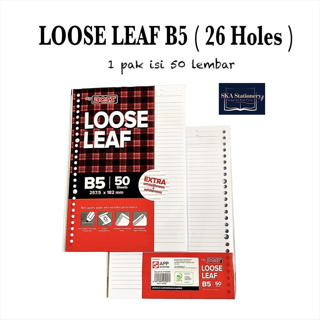 

Loose Leaf / Isi Kertas Binder Garis B5 (Pak)