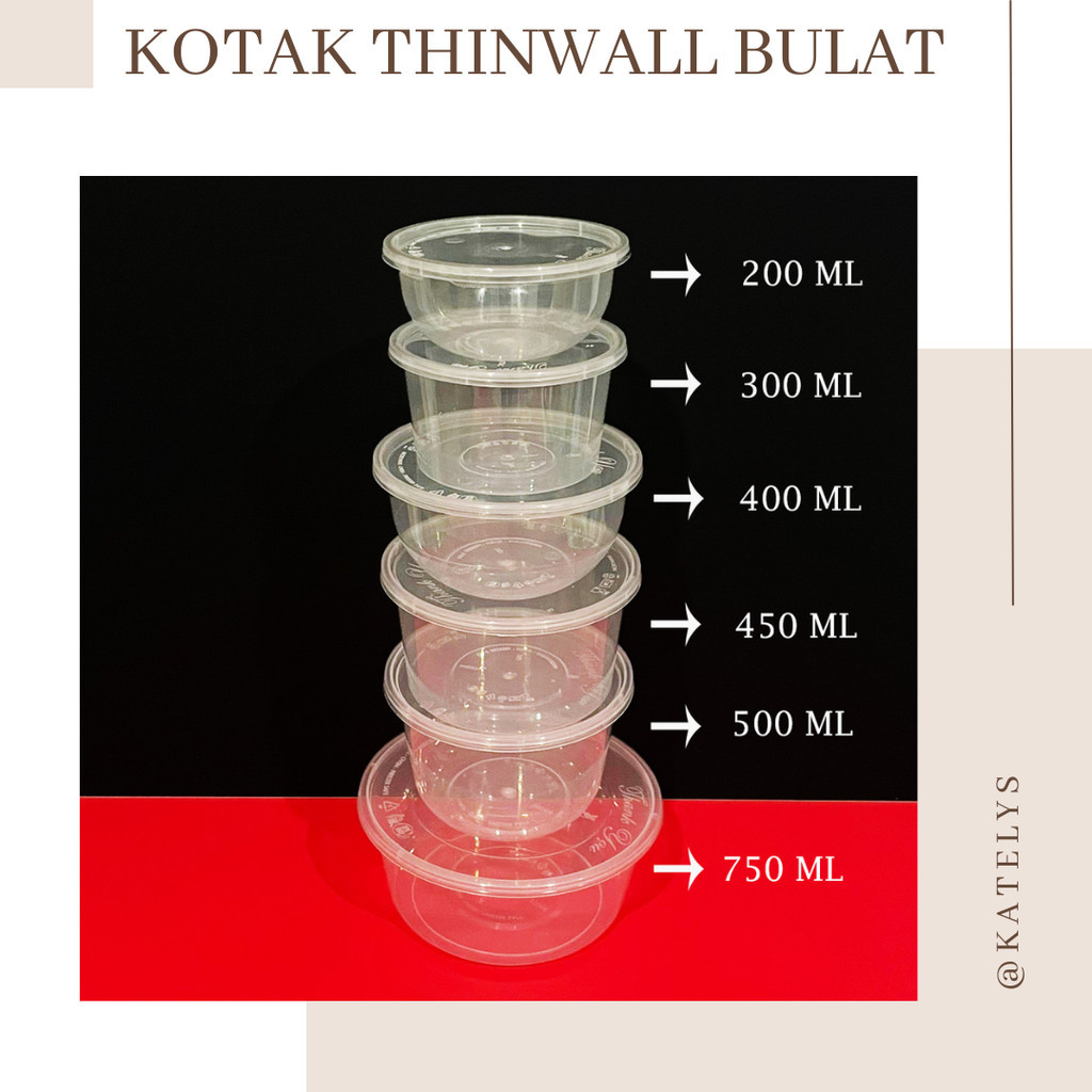 Box Bulat Thinwall Plastik Dengan Tutup | Kotak Bulat Tempat Sop Thinwall | Thinwall Round Box