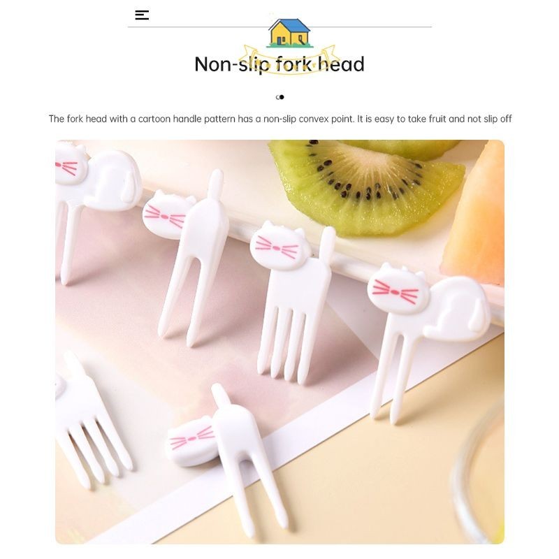 Garpu Buah Anak Kucing Kreatif Garpu Anak-anak Garpu Kue Hewan Kecil yang Lucu Knitterr