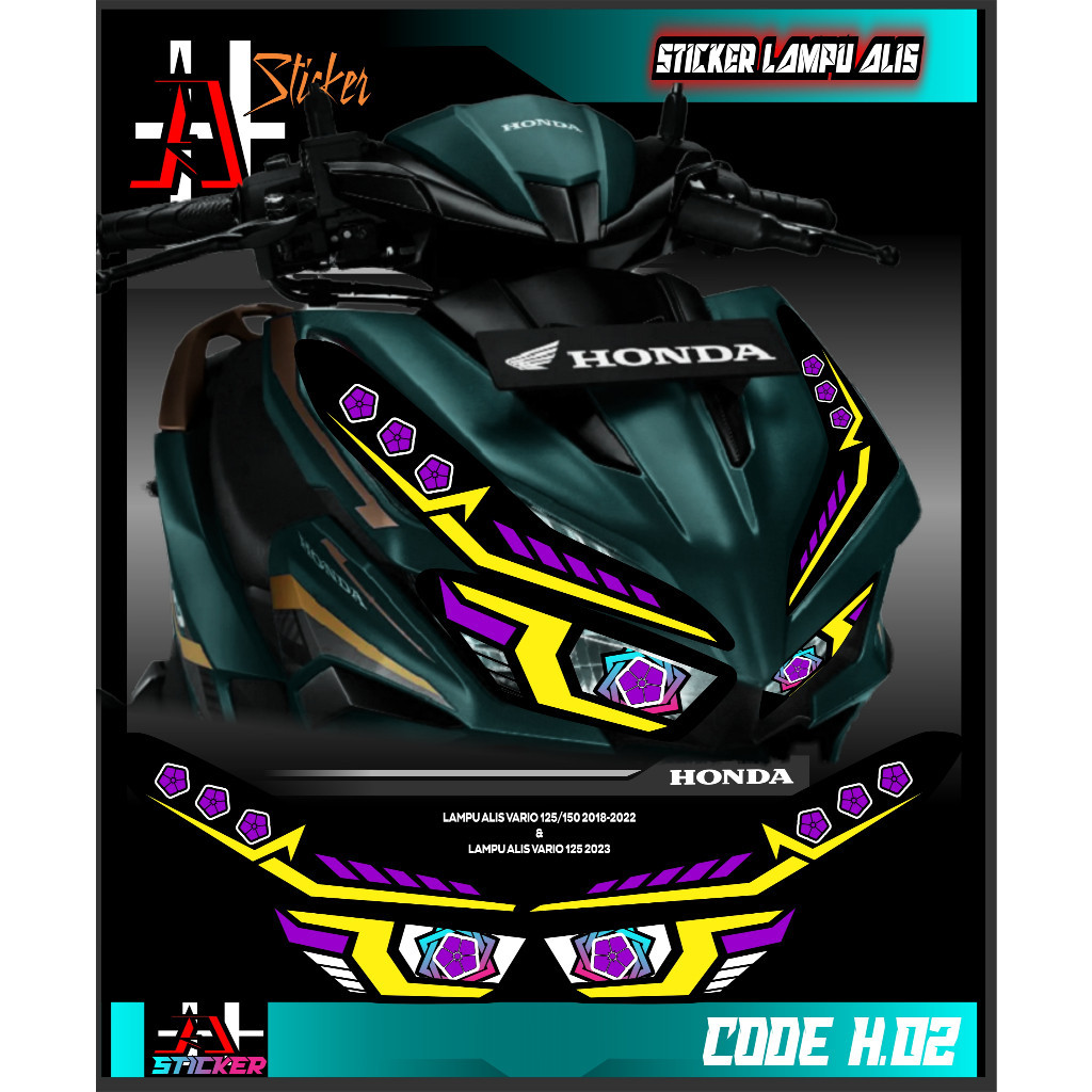 STIKER VARIASI LAMPU ALIS MOTOR VARIO 2018-2022  STOP LAMP MOTOR  VARIO 2018-2022 H02