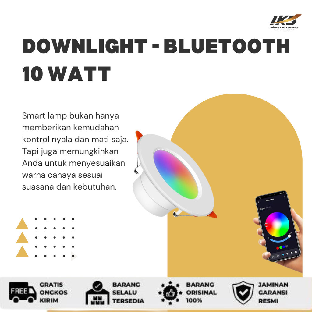 Lampu Downlight LED Smart Bulb Bluetooth RGB