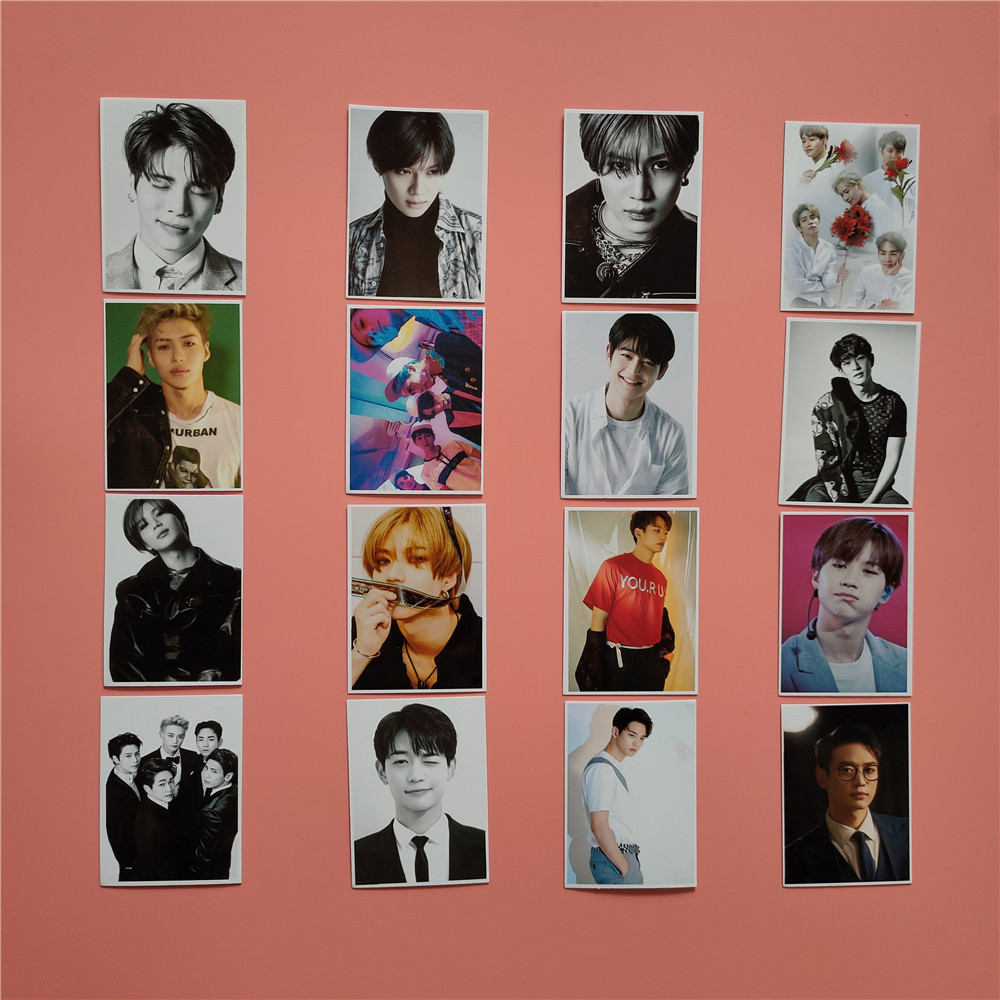 16pcs Kpop Idols Group SHINee Photocard Lomo Albums Cards Onew Key Minho Kim Jonghyun Taemin Postcar