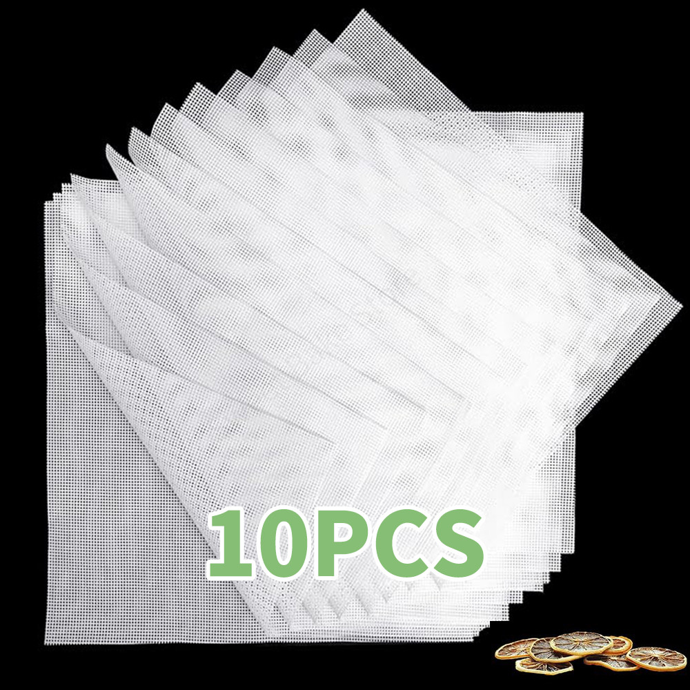 10Pcs Silicone Dehydrator Sheets Non Stick Food Fruit Dehydrator Mats Reusable Steamer Mesh Mat for 