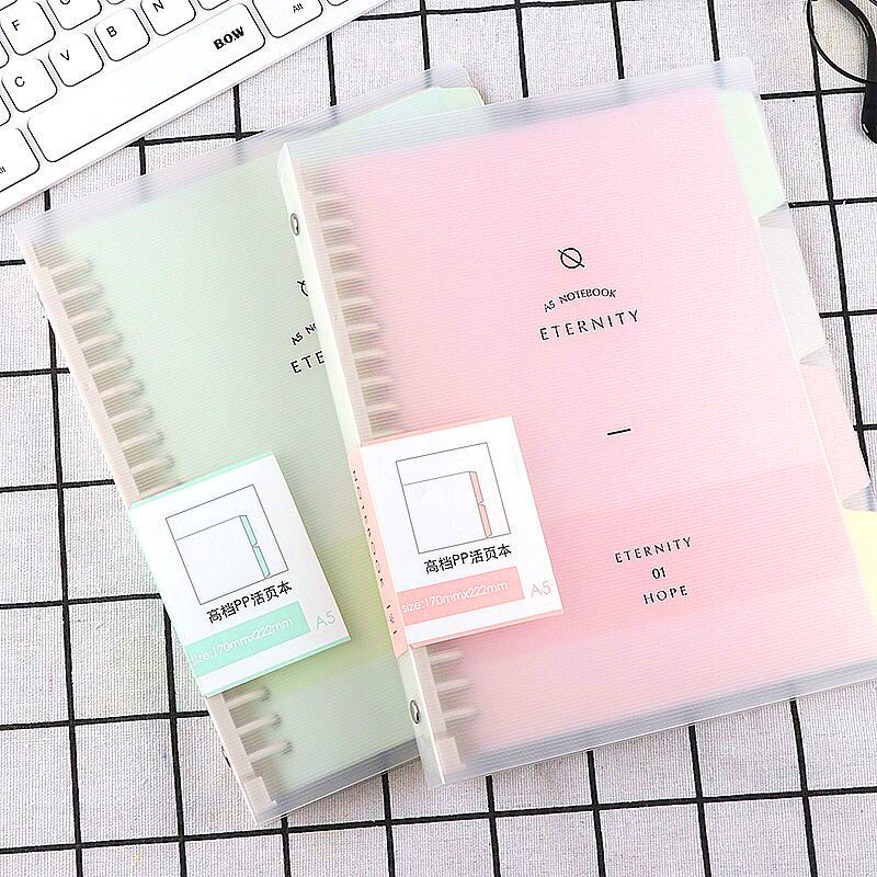 

A4 Macaron Loose-Leaf Notebook Detachable Spiral Binder Paper Inside Page Diary Plan Ring Binder Office School Supplies
