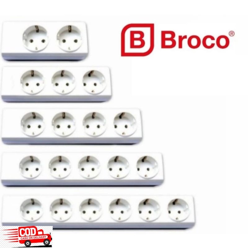 Stop Kontak Broco Arde OB Tempel Terminal Kuningan 2/3/4/5/6 Lubang