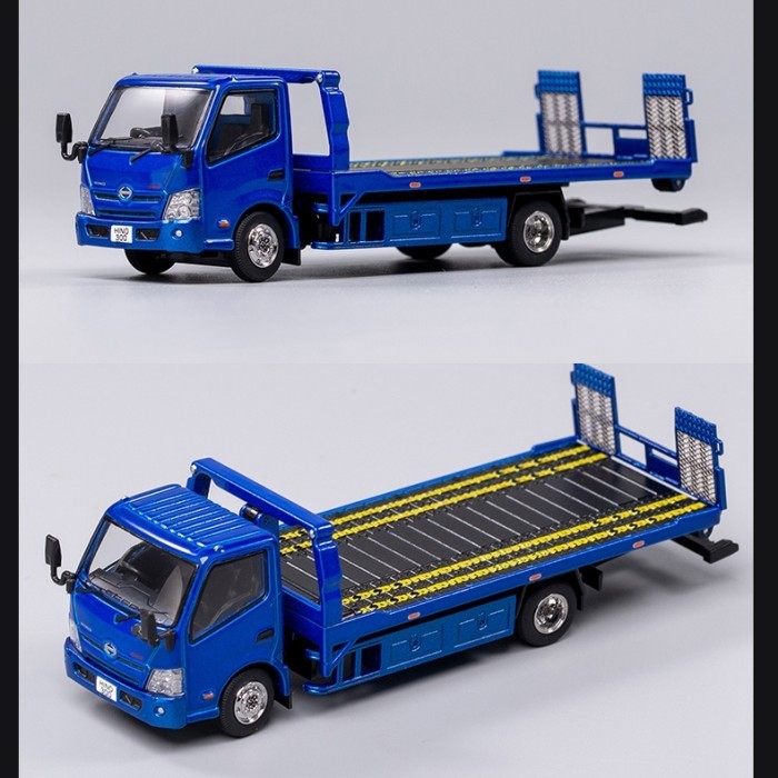 GCD Hino 300 Flatbed Tow Truck Blue Biru Hino300 Towing Diecast