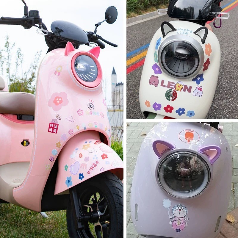 helem kuping kucing kuping harimau stiker motor lucu /helm lucu wanita telinga kuping kucing