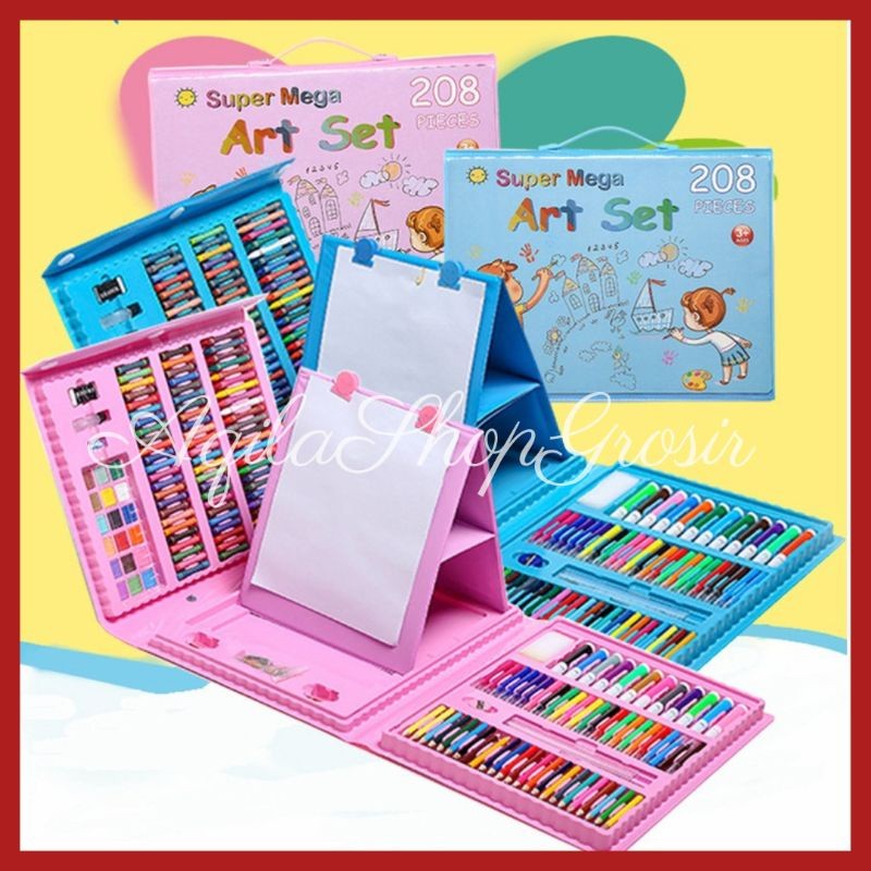 

new ART SET CRAYON ANAK ISI 208pcs JUMBO PENSIL WARNA MELUKIS MEWARNAI hot promo 9.9