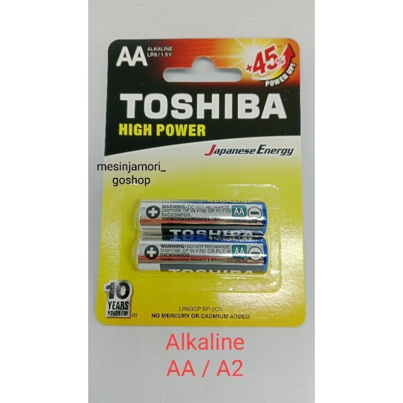 baterai jam dinding alkaline AA A2 A3 power tinggi Toshiba