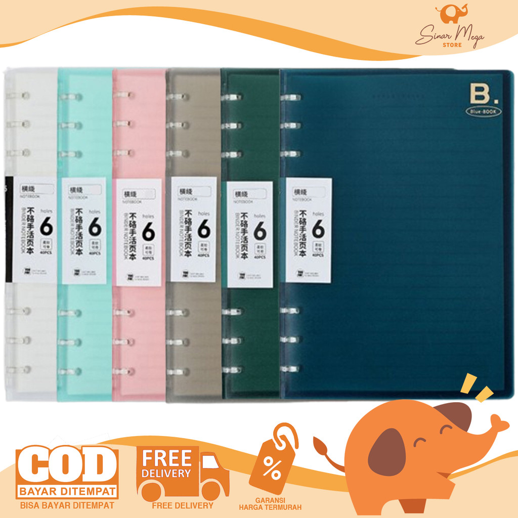 

Soft Cover 6 Ring Slim File Binder B5 / Binder Tipis Loose Leaf 6 Lubang Murah