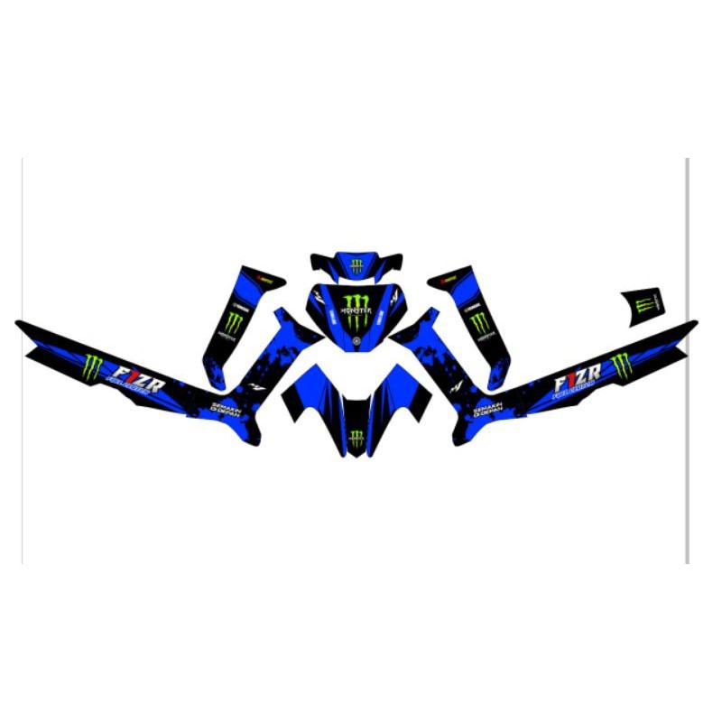 Decal stiker Fiz R atau Vega R lama full body warna biru cerah