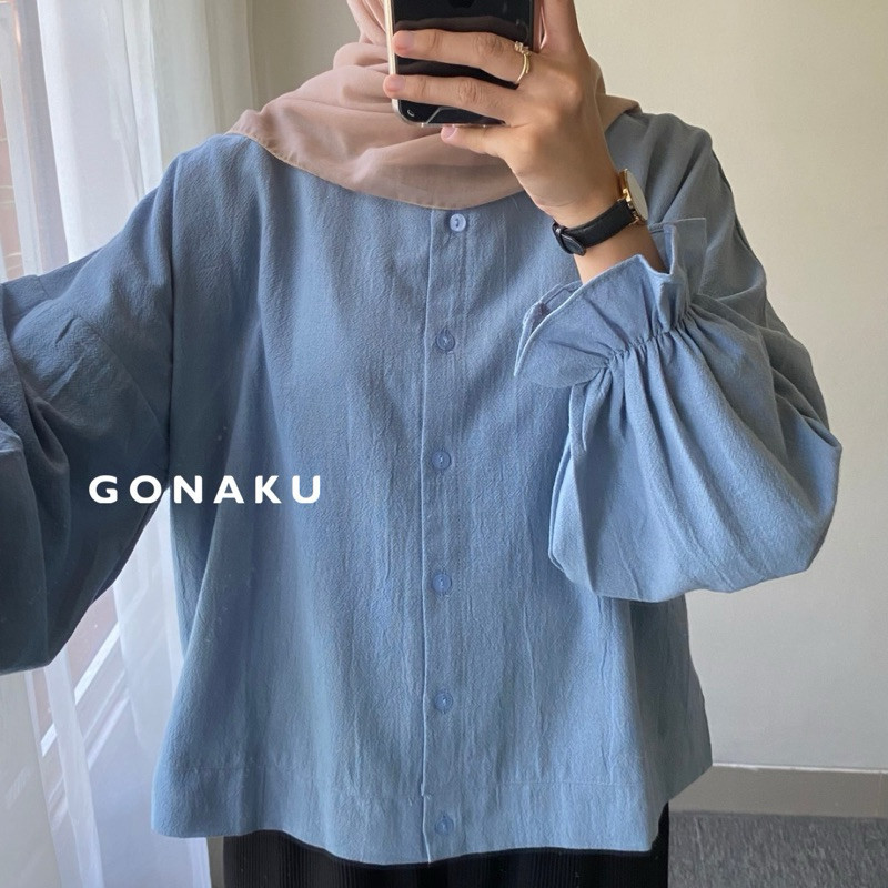 Bella Oversized Crop Shirt | Busui Friendly | Crop Shirt | Outer Linen | Outer Crop | Kemeja Linen |