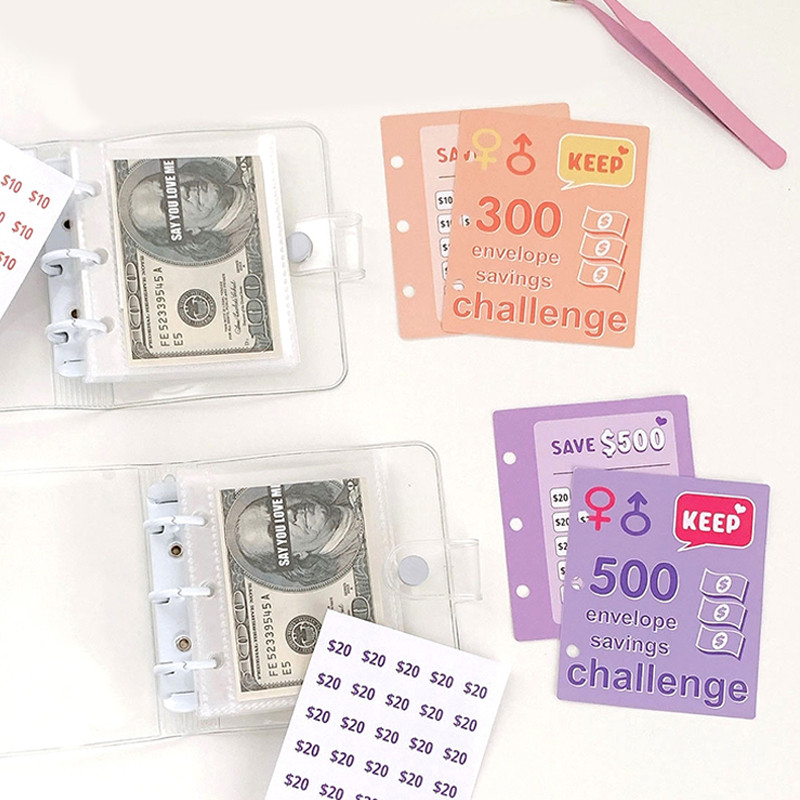 

Envelope Savings Challenge Saving Money Binder Saving Loose-leaf Notebook Cash Savings Book Cash Budget Storage Book Gifts