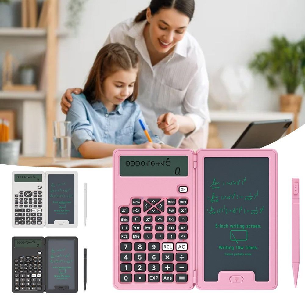 

Portable 10-Digit Scientific Calculators With Stylus Writing Pad Math Calculator Foldable LCD Notepad Accounting Calculator