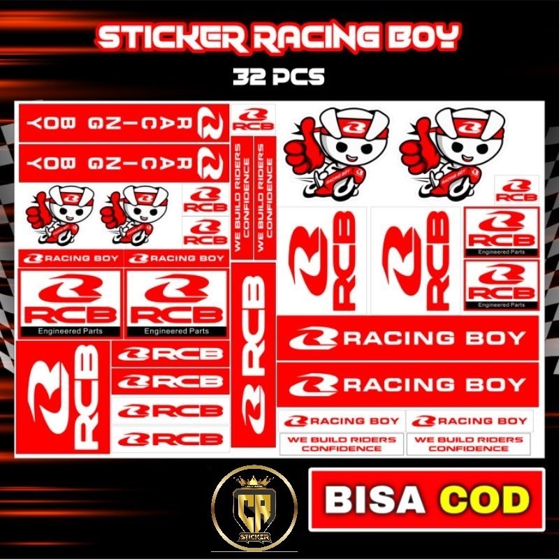 Stiker Pack Murah Racing Boy pack isi 32 Stiker Sponsor Stiker Helm Stiker Motor Sticker Motor