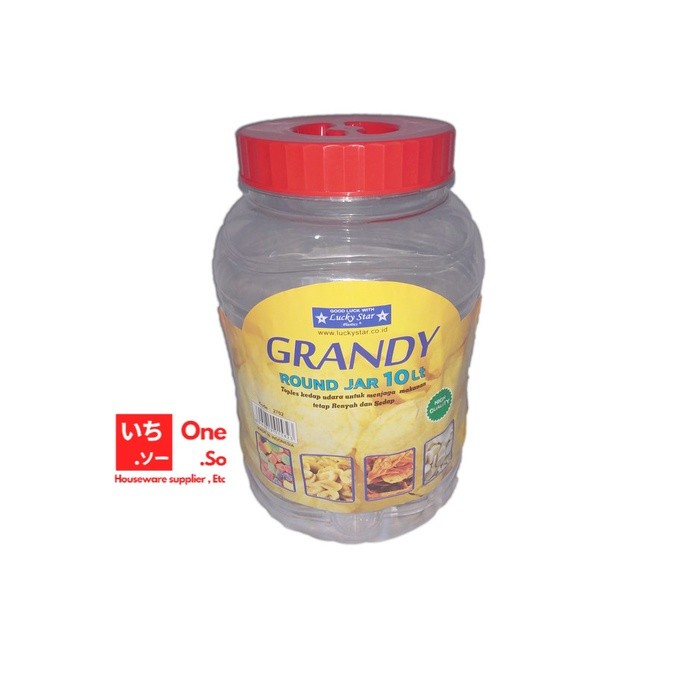 TOPLES PLASTIK KRUPUK LUCKY STAR / GRANDY ROUND JAR 10 L - LUCKY STAR