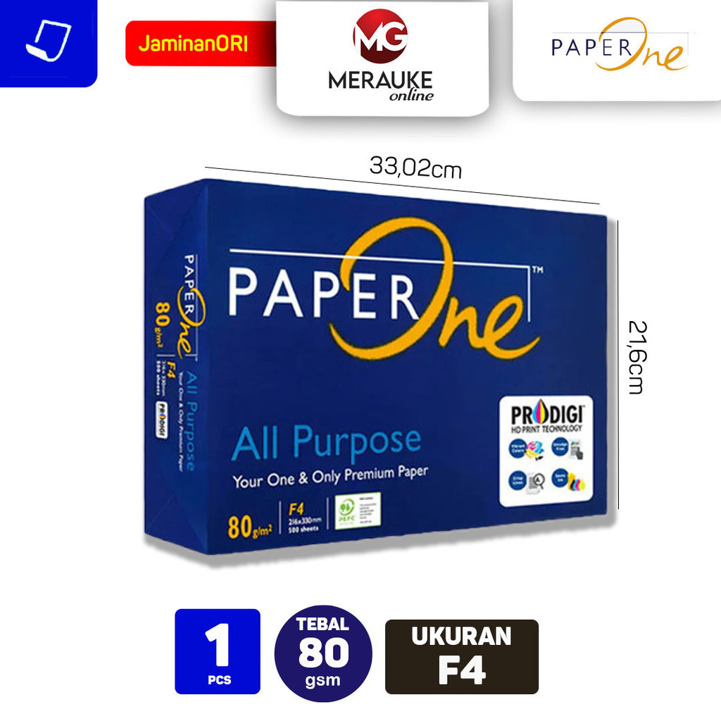 

Kertas HVS Paper One F4 80 GSM