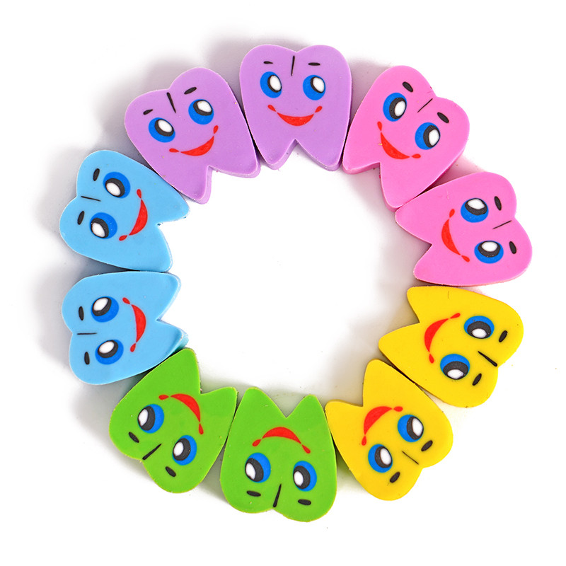 

20pcs/bag Rubber Erasers Tooth Shaped Dentist Dental Clinic School Gift Student Mini Erasers Stationery Supplies