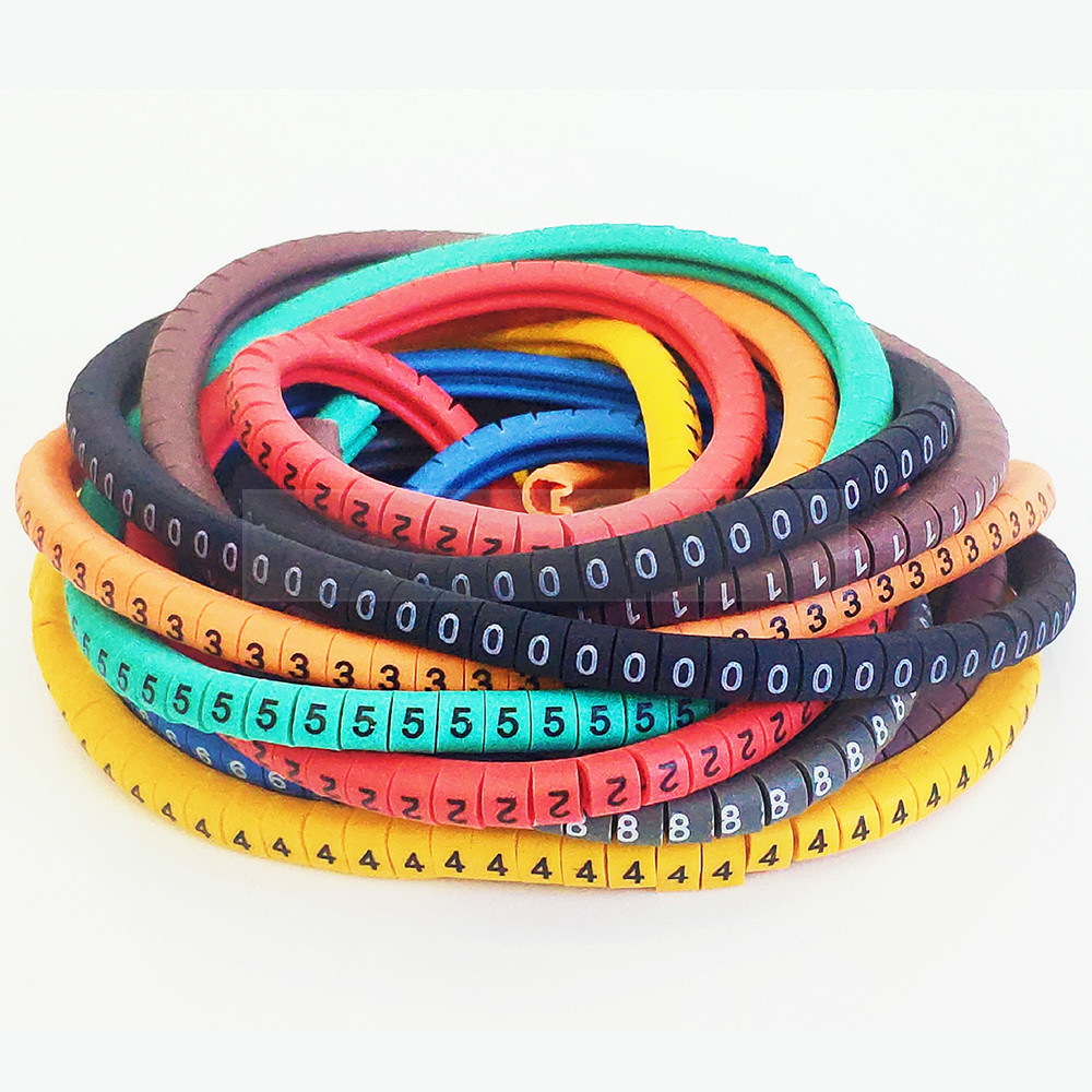 

Cable Marker Label Wire Marker Number 0 to 9 Cable Size 1.5 sqmm mix Colored PVC cable markers insulation marker EC-0 1000pcs