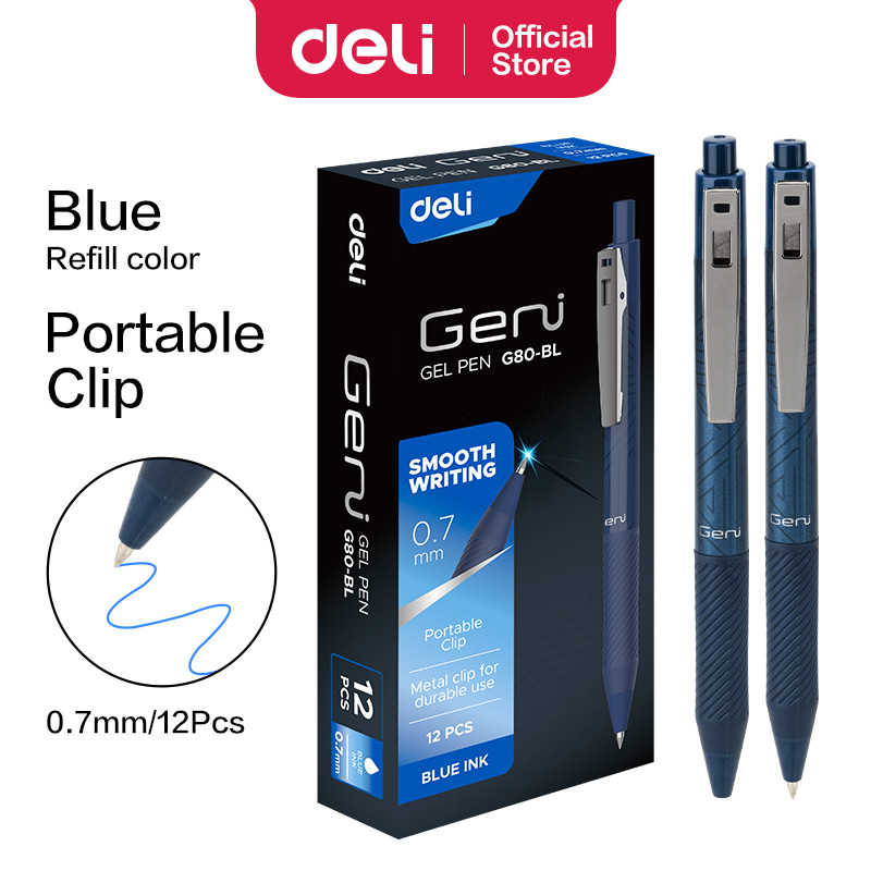 

Deli 12Pcs Gel Pens 0.7mm Gel Pen Quick Dry Black Ink Rollerball Pen Office Supply Stationery School Supplies